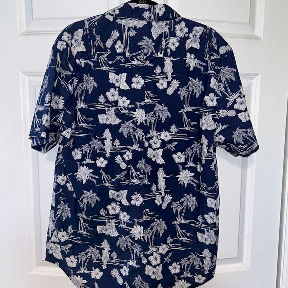 Trunks Surf & Swim Co Men's Hawaiian Shirt Blue Graphic Print Size L - Picture 6 of 6